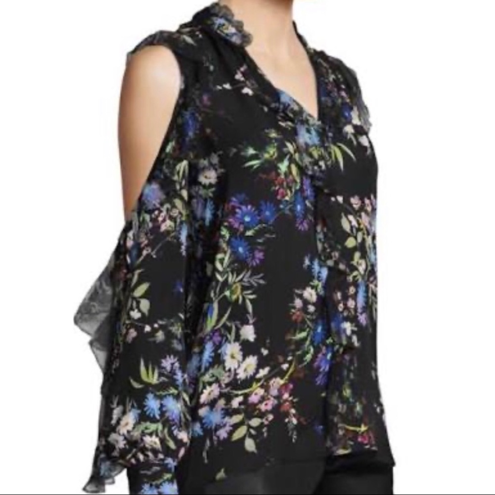 Parker Floral Cold Shoulder Top size Small